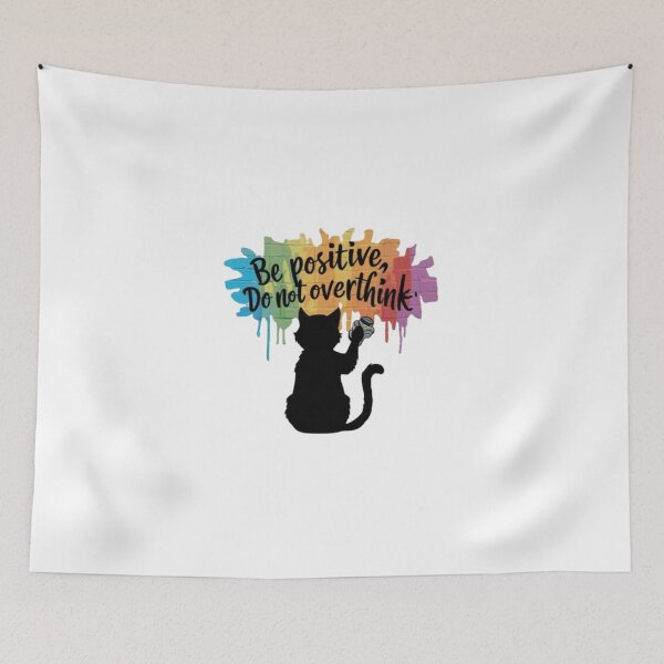 Item preview, Black Cat T-shirt Designs - Be Positive, Do not Overthink #5 designed and sold by Kinyah88.