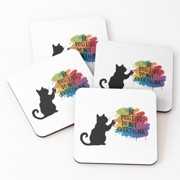 Item preview, Black Cat T-shirt Designs - Be Positive, Do not Overthink #6 designed and sold by Kinyah88.