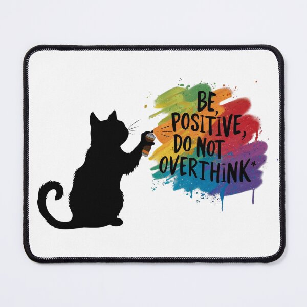 Item preview, Black Cat T-shirt Designs - Be Positive, Do not Overthink #6 designed and sold by Kinyah88.