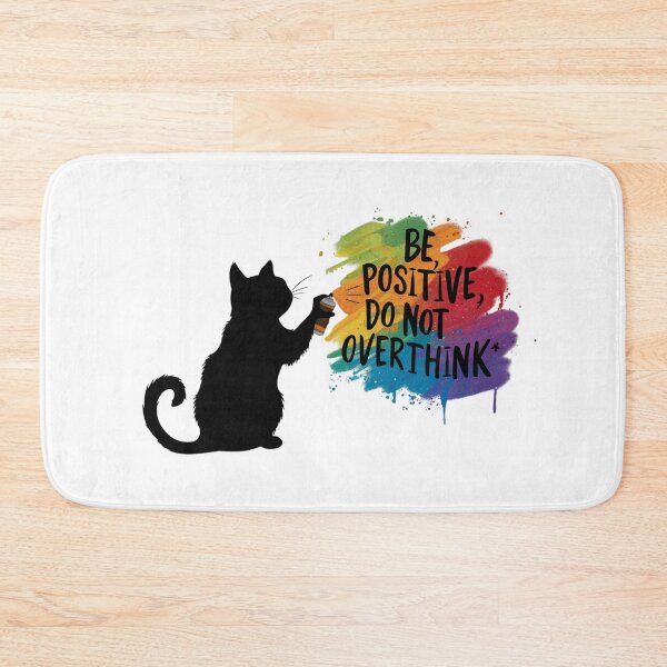 Item preview, Black Cat T-shirt Designs - Be Positive, Do not Overthink #6 designed and sold by Kinyah88.
