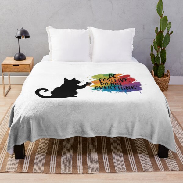 Item preview, Black Cat T-shirt Designs - Be Positive, Do not Overthink #6 designed and sold by Kinyah88.