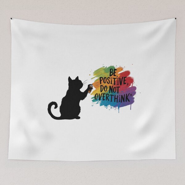 Item preview, Black Cat T-shirt Designs - Be Positive, Do not Overthink #6 designed and sold by Kinyah88.