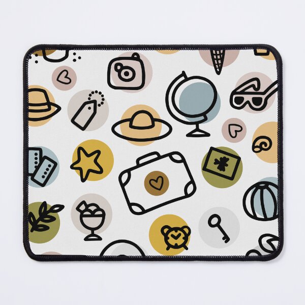 Item preview, cute linear colorful pastel travel pattern designed and sold by demonique.