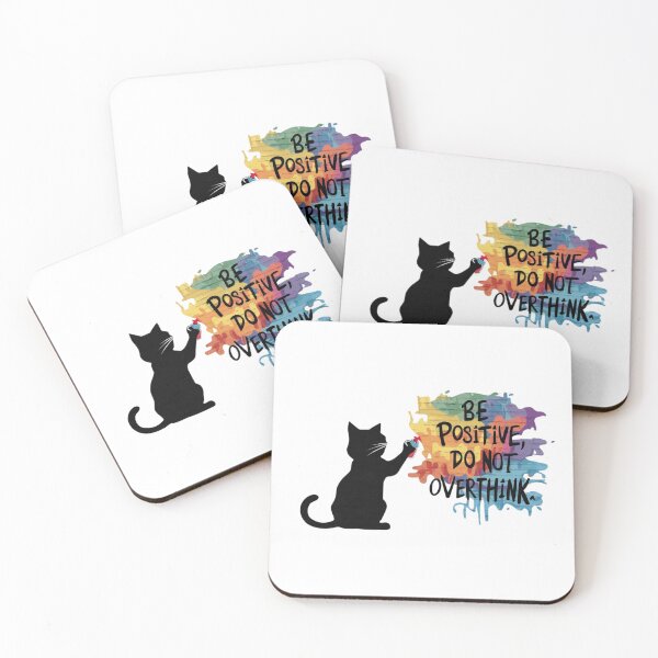 Item preview, Black Cat T-shirt Designs - Be Positive, Do not Overthink #7 designed and sold by Kinyah88.