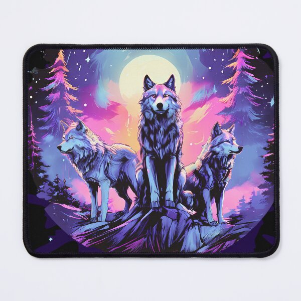 Item preview, Moonlit Wolf Symphony t-shirt, Howl of the Mist, Lunar Cry of the Wild designed and sold by RETRO REVIVAL.