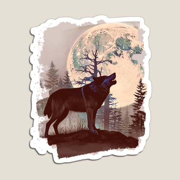 Item preview, Moonlit Wolf Symphony t-shirt, Howl of the Mist, Lunar Cry of the Wild designed and sold by RETRO REVIVAL.