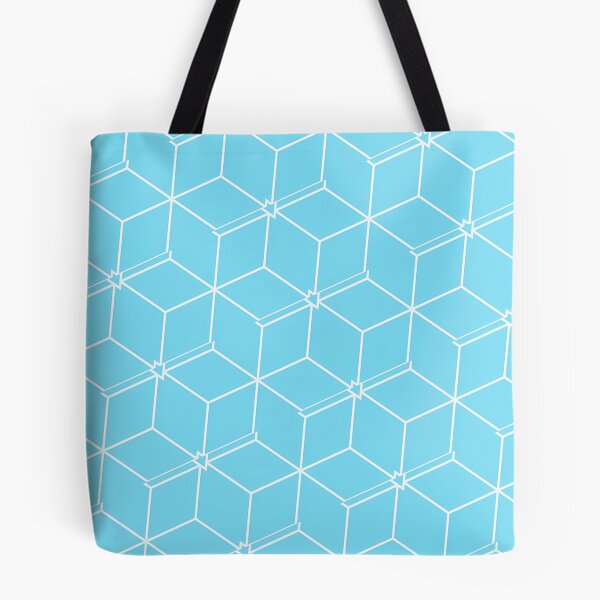 Item preview, Cyan And White Japanese Cubes Pattern designed and sold by PatternsPalette.