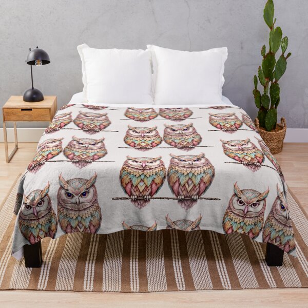 Item preview, psychedelic owls designed and sold by Hen-C-Art.
