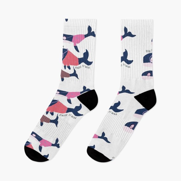 Item preview, Pink Funny Vintage Whales in Suits Born to Swim Work designed and sold by VermintStudio.