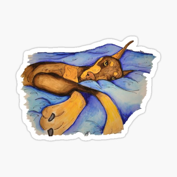 Red girl on blanket Sticker