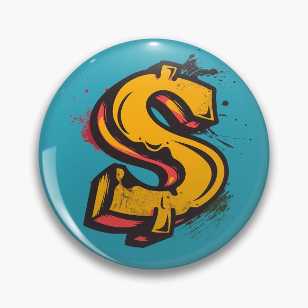 Item preview, 90's Hip-Hop Style Dollar Sign on Blue Background designed and sold by SpoonToonCnt.