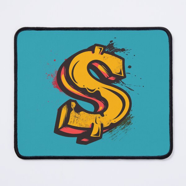 Item preview, 90's Hip-Hop Style Dollar Sign on Blue Background designed and sold by SpoonToonCnt.