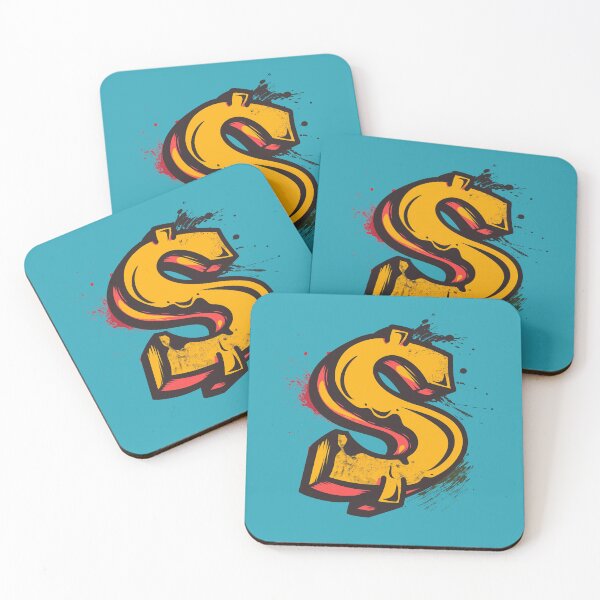 Item preview, 90's Hip-Hop Style Dollar Sign on Blue Background designed and sold by SpoonToonCnt.