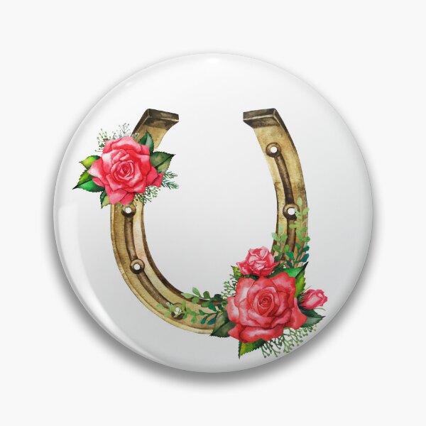 Item preview, Watercolor horseshoes with red roses  designed and sold by Ekaterina Glazkova.