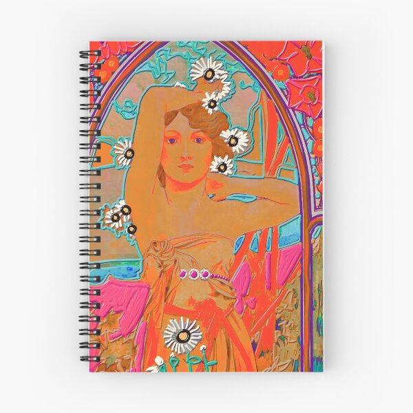 Item preview, Fresh faces. Fluro lady (Alphonse Mucha) designed and sold by bekki smith.