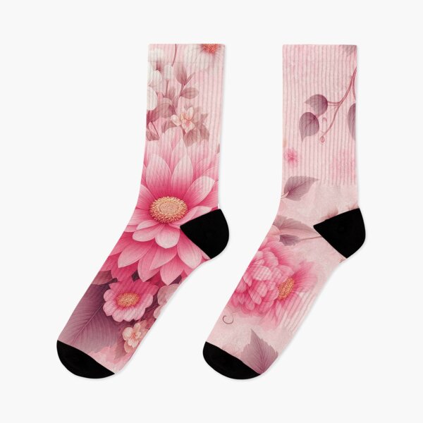 Item preview, Pink flower floral wallpaper illustration design  designed and sold by SpinklyCreations.