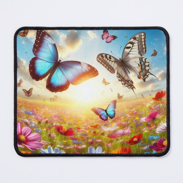 Item preview, Butterfly dance: A dance of colors on the flower meadow under a blue sky designed and sold by FotoworldEdel.