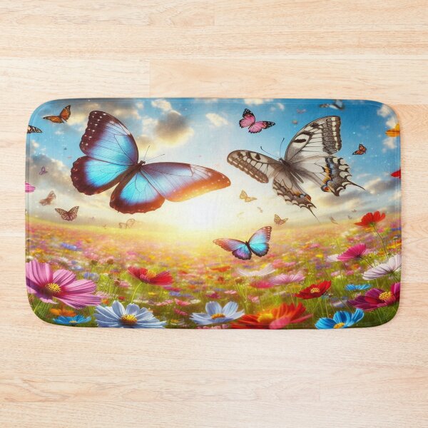 Item preview, Butterfly dance: A dance of colors on the flower meadow under a blue sky designed and sold by FotoworldEdel.