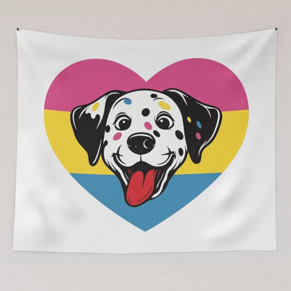 Item preview, Colorful Dalmatian with pansexual pride flag designed and sold by Silvershadows.