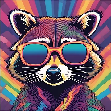 Artwork thumbnail, Psychedelic racoon by RiffZoom