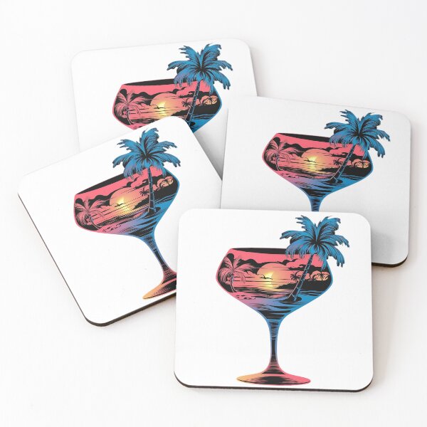 Item preview, beach scene encapsulated within the silhouette of a cocktail glass. designed and sold by JonathanP514.