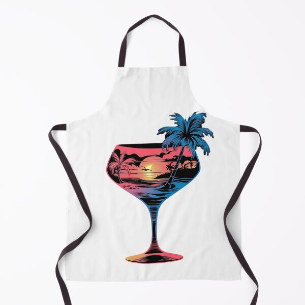 Item preview, beach scene encapsulated within the silhouette of a cocktail glass. designed and sold by JonathanP514.