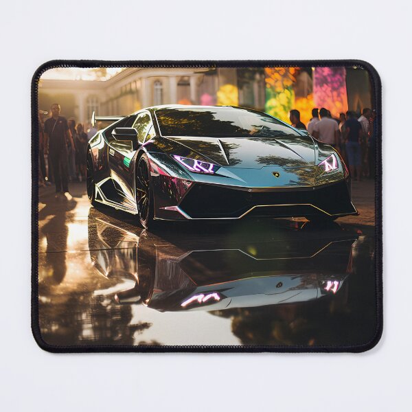 Item preview, Lamborghini Huracan STO, Super Car Exhibition Poster, Sunset Reflections Luxurious Sports Car, Urban Art designed and sold by RevUpDesign.