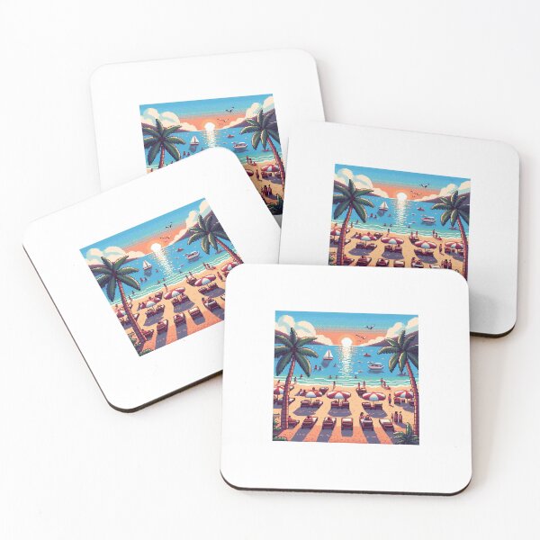 Item preview, Pixel art beach with sunset designed and sold by Landsesse.