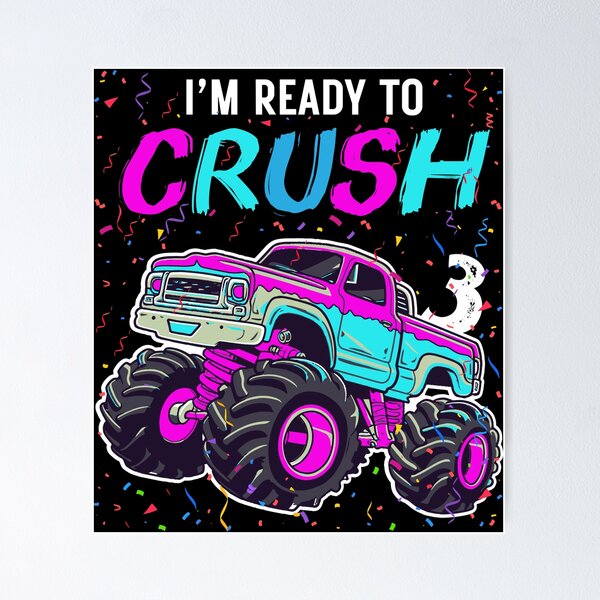 Item preview, Ready to Crush 3 Truck 3rd Birthday Boys Girls Kids designed and sold by sumajouda.