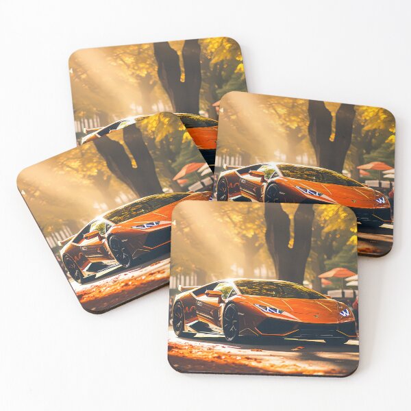 Item preview, Orange Lamborghini Huracan STO, Autumn Glow Super Car Poster, Luxuries Orange Performance Car, Artistic Poster designed and sold by RevUpDesign.