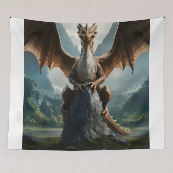 Item preview, Dragon on the rock. designed and sold by MyHappyArtShop.