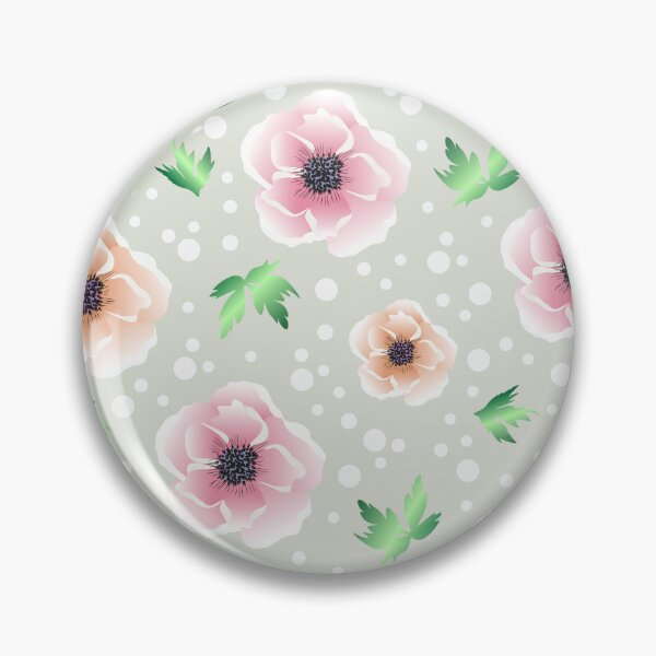 Item preview, pink and peach anemone with green leaves designed and sold by Tatty-shop.