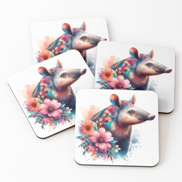 Item preview, A beautiful aardvark with various colorful leaves and flowers. designed and sold by Marcoshop10.