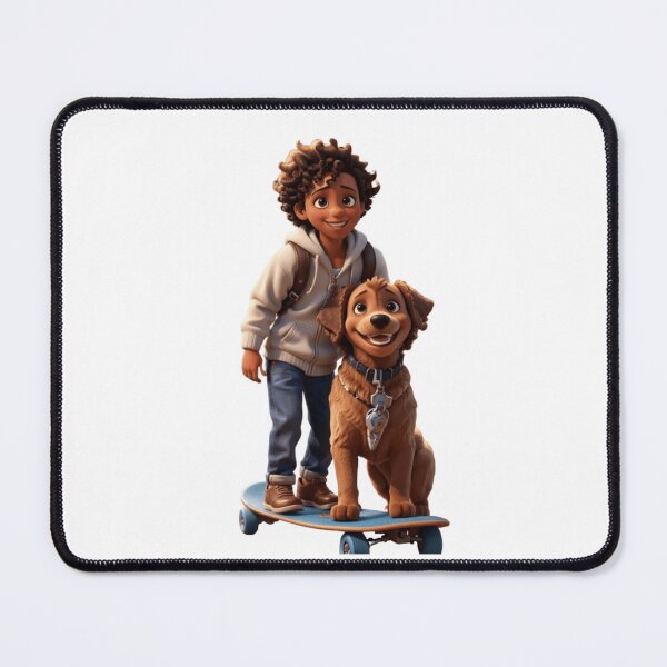 Item preview, Joyful Boy on Skateboard with Loyal Dog designed and sold by Unik Store.