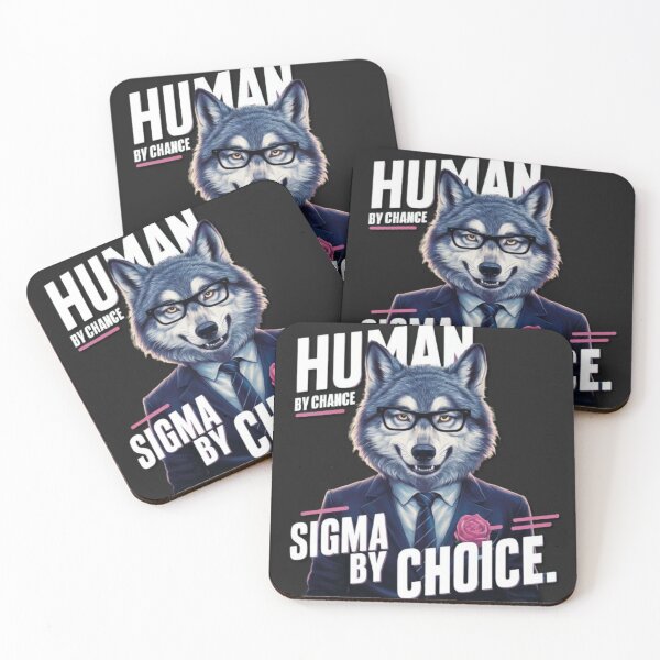 Item preview, Human By Chance Sigma By Choice Cool Funny Wolf Meme designed and sold by SztylishDesigns.