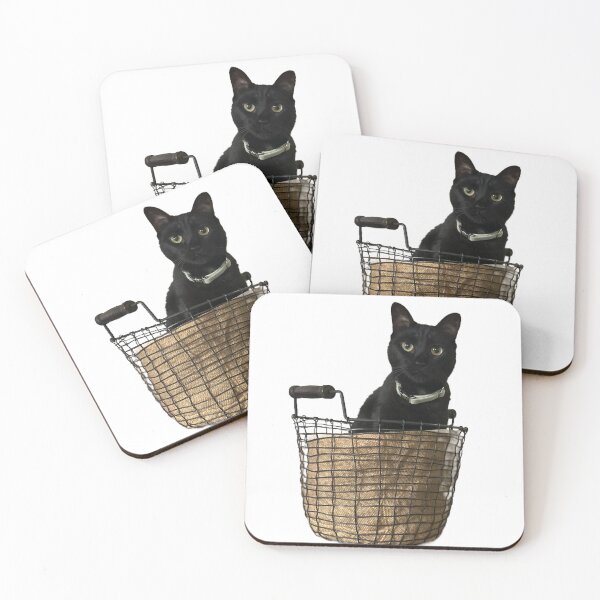 Item preview, Hallie in her basket, black cat designed and sold by Lauracolleen3.