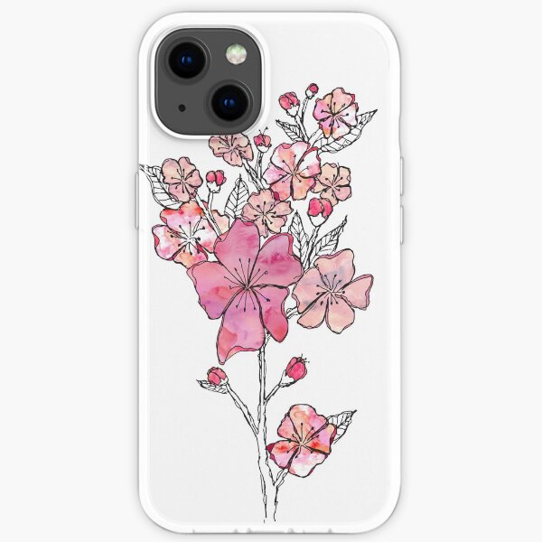 Cherry Blossom Watercolor iPhone Soft Case