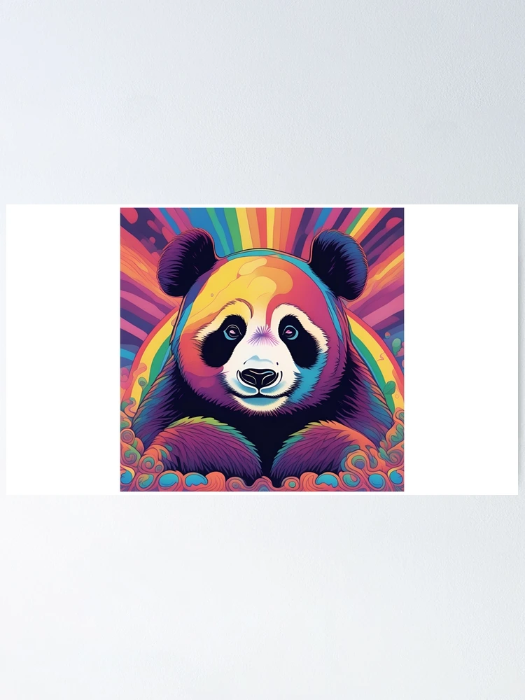 Thumbnail 1 of 3, Poster, Psychedelic panda designed and sold by RiffZoom.
