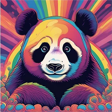 Artwork thumbnail, Psychedelic panda by RiffZoom