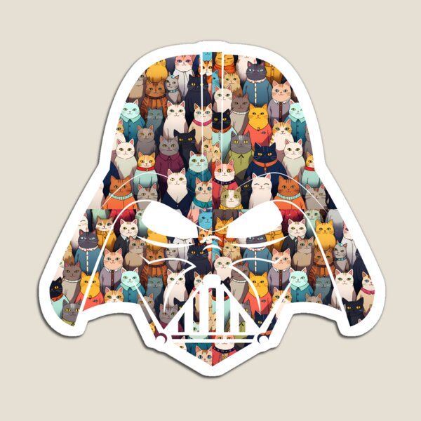 Vista previa del artículo con la obra «Gato Darth Vader», diseñado y vendido por BombShop36.