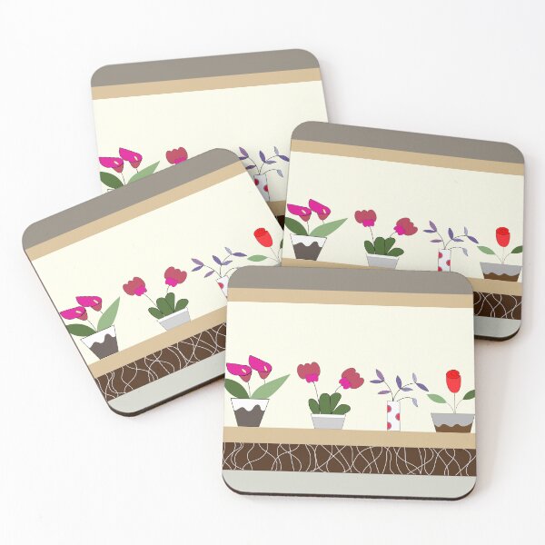 Item preview, red flowers in pots designed and sold by wonghong.