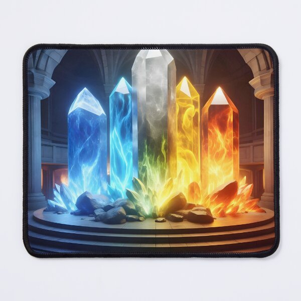 Item preview, Stunning temple graphic with colored crystals of the 4 elements - mystical and serene! designed and sold by PandaTShirtShop.