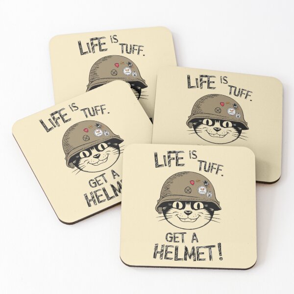 Item preview, Cat - Life is tuff. Get a helmet! designed and sold by 123ks.