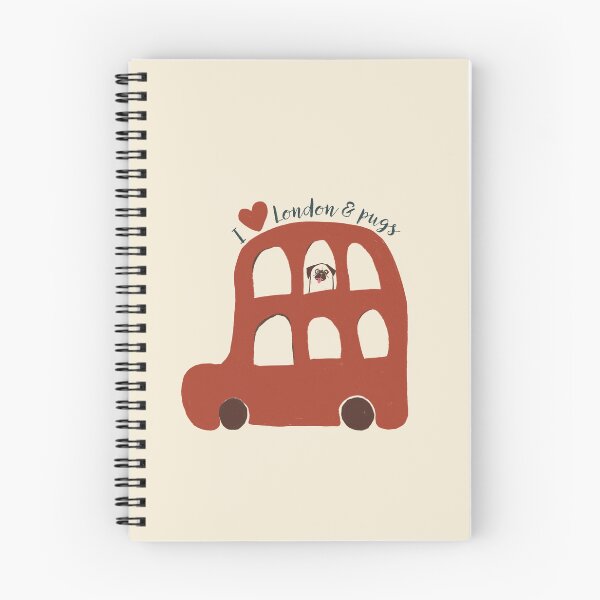 Item preview, I love London and Pugs Vintage Double Decker Bus  designed and sold by VermintStudio.