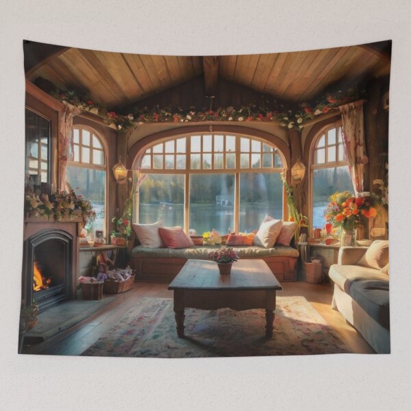 Item preview, Granny’s Fairy Cottage Fireplace Corner designed and sold by BlareBlare.