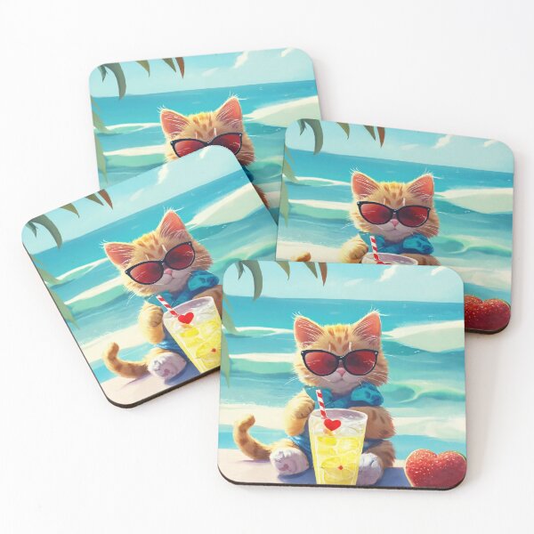Item preview, Meow-nade Moments: Beach Kitty Tumbler - Sip in Style! designed and sold by Puppy Paws.