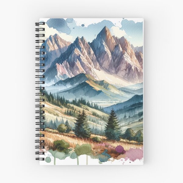 Item preview, Splendid mountain range in watercolor designed and sold by Arabic-Souvenir.