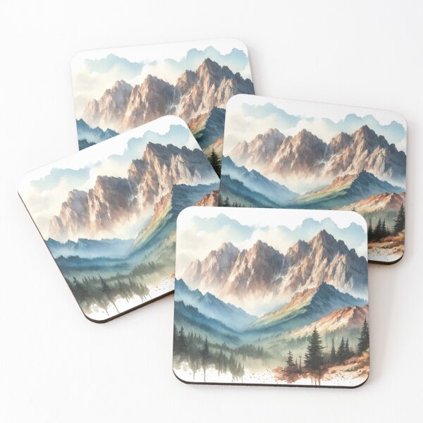 Item preview, Magnificent mountain range in watercolor designed and sold by cj-digital.