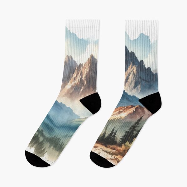 Item preview, Magnificent mountain range in watercolor designed and sold by cj-digital.