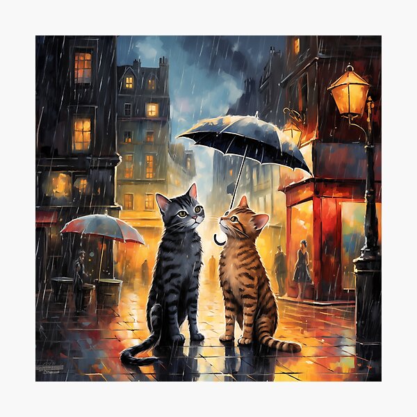 Item preview, Cats Playing In The Rain In Paris designed and sold by Rtymer.